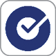 A blue and white checkmark is displayed on a white background. AI generated content
