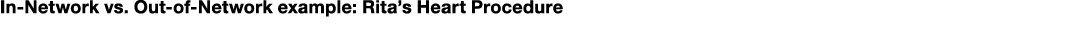 In Network vs. Out of Network example: Rita’s Heart Procedure